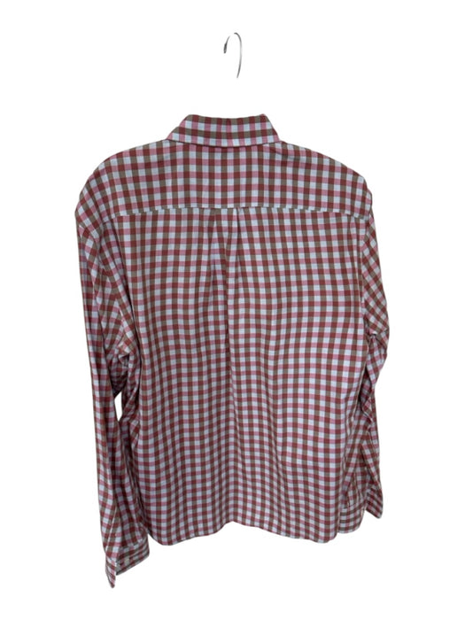 Johnnie-O Size L Brown & Pink Cotton Gingham Collared Button Down Men's Shirt Brown & Pink / L