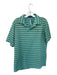 Clubhouse Collection Size XL Green & Blue Cotton Striped Collared Logo Polo Green & Blue / XL