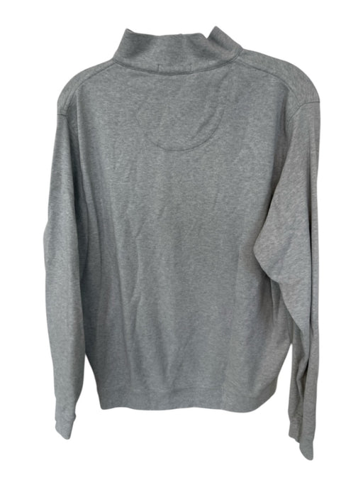 Peter Millar Heather Gray Cotton logo Quarter Zip Men's Pullover Heather Gray / M
