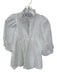 Never a Wallflower Size S White Cotton Ruffle Collar V Neck Top White / S
