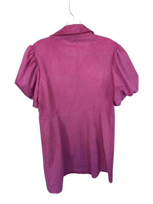 Dolce Cabo Size M Purple Vegan Suede Short Balloon Sleeve Button Down Dress Purple / M