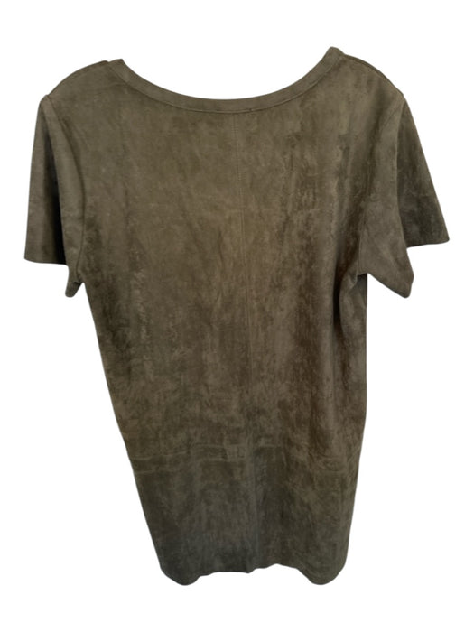 Vici Size L Dark Green Vegan Suede Short Sleeve shift Dress Dark Green / L