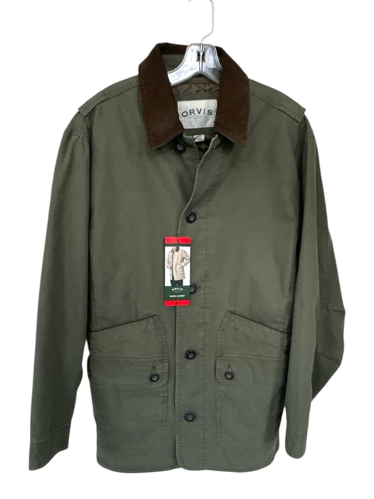 Orvis NWT Size M Olive Green Cotton Blend Quilted Lining Pockets Men's Jacket Olive Green / M