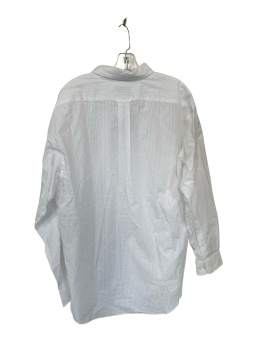 Dick Ferguson's Size L White Cotton Ribbed Collar Button Down Men's Shirt White / L