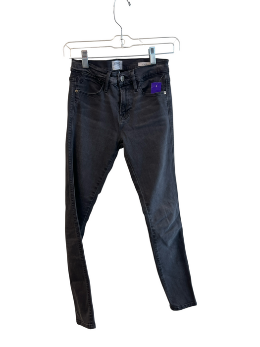 Frame Size 25 Black Modal & Cotton Skinny Zip Fly Mid Rise 5 Pocket Jeans Black / 25