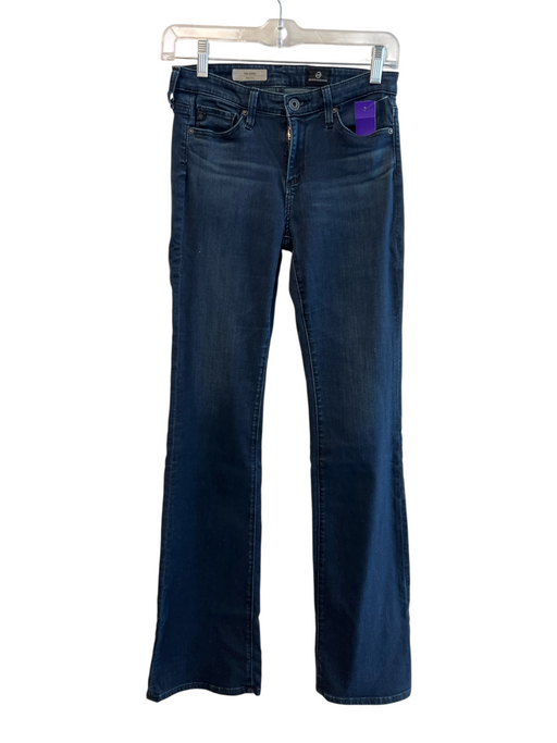 AG Size 25R Dark Wash Tencel Blend 5 Pocket Low Rise Zip Up Straight Leg Jeans Dark Wash / 25R