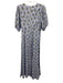 Hill House Size S White, Blue & Green Viscose & Linen Floral Back Zip Dress White, Blue & Green / S