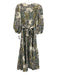 By Anthropologie Size XS White, Black & Yellow Cotton Blend Flocked Detail Dress White, Black & Yellow / XS