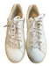 Veja Shoe Size 9 White & Pink Leather Lace Up Sneaker Logo Closed Toe Shoes White & Pink / 9