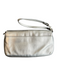 Coach Silver Leather Wristlet Snap Closure Lined Silver hardware Bag Silver / Small