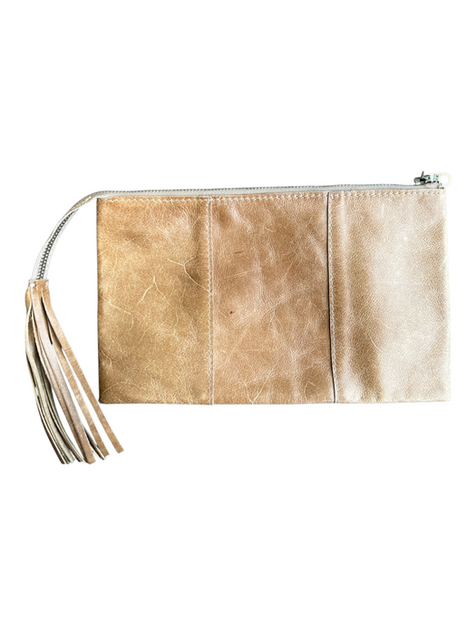 No Brand Brown Manmade Material Zip Close Clutch Snakeskin detail Bag Brown / Small
