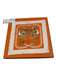 Hermes Orange, White, Gold Silk Square Brides de Gala rolled hem scarf Orange, White, Gold / Mini