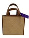 Hunting Season Brown & Tan Leather & Straw Top Handle Woven Tote Crossbody Bag Brown & Tan / Small
