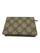 Gucci Cream, Gray, Black Leather & Canvas Snap Button Guccissima Wallets Cream, Gray, Black