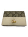 Gucci Cream, Gray, Black Leather & Canvas Snap Button Guccissima Wallets Cream, Gray, Black