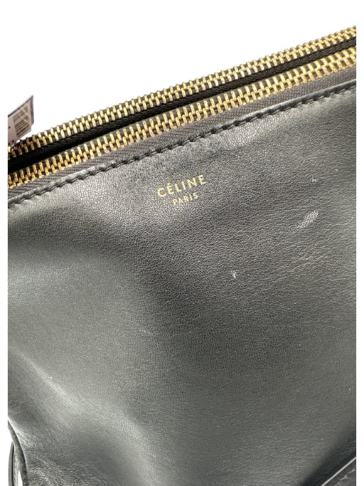 Celine Black Leather Zip Top Multi attachment Gold Hardware Dust Bag Incl. Bag Black / Large