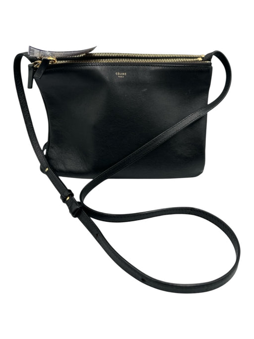 Celine Black Leather Zip Top Multi attachment Gold Hardware Dust Bag Incl. Bag Black / Large