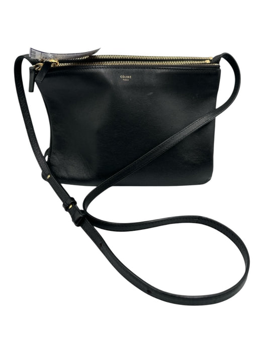 Celine Black Leather Zip Top Multi attachment Gold Hardware Dust Bag Incl. Bag Black / Large