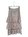 Free People Size 6 White & Orange Cotton Tiered Elastic Waist Maxi Skirt White & Orange / 6