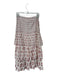 Free People Size 6 White & Orange Cotton Tiered Elastic Waist Maxi Skirt White & Orange / 6