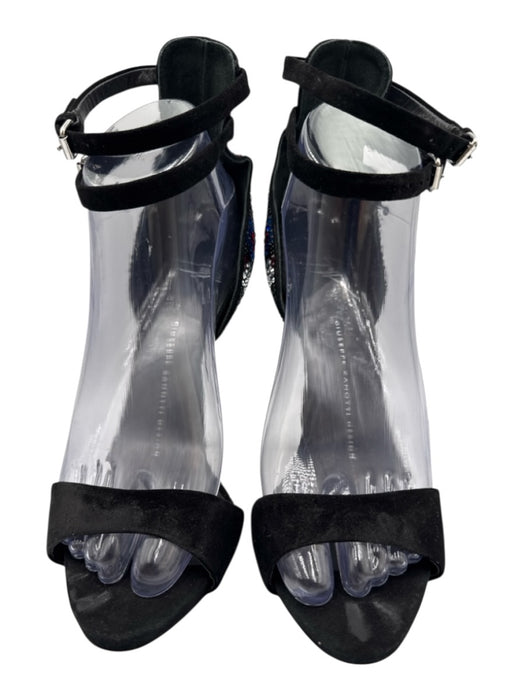 Giuseppe Zanotti Shoe Size 38 Blue, Red, Black Leather Suede open toe Pumps Blue, Red, Black / 38