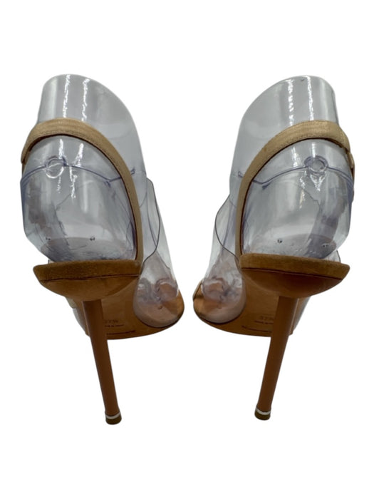 Alexander Wang Shoe Size 37.5 Tan Brown Leather & PVC Toe Strap Slingback Pumps Tan Brown / 37.5