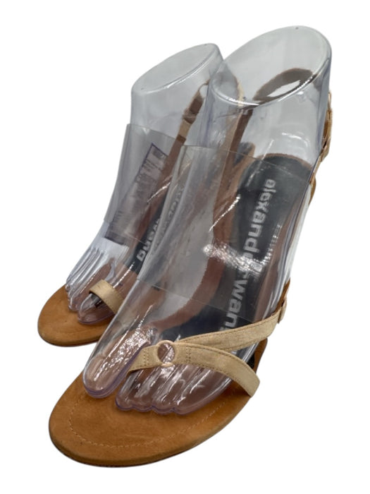 Alexander Wang Shoe Size 37.5 Tan Brown Leather & PVC Toe Strap Slingback Pumps Tan Brown / 37.5