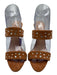 Giuseppe Zanotti Shoe Size 38 Tan Brown Leather Suede open toe Crystal Pumps Tan Brown / 38
