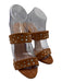 Giuseppe Zanotti Shoe Size 38 Tan Brown Leather Suede open toe Crystal Pumps Tan Brown / 38