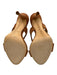 Giuseppe Zanotti Shoe Size 38 Tan Brown Leather Suede open toe Crystal Pumps Tan Brown / 38
