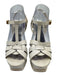 Saint Laurent Shoe Size 38 Ivory White Leather Ankle Strap Criss Cross Pumps Ivory White / 38