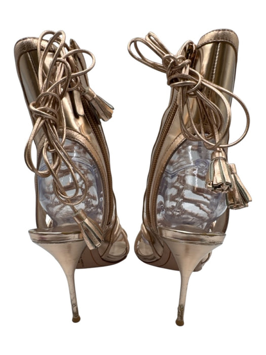 Sophia Webster Shoe Size 39 Rose Gold Leather Side Zip Caged Open Toe Pumps Rose Gold / 39