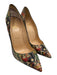 Christian Louboutin Shoe Size 38 Green, Black, Red Python & Leather Pumps Green, Black, Red / 38