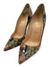 Christian Louboutin Shoe Size 38 Green, Black, Red Python & Leather Pumps Green, Black, Red / 38