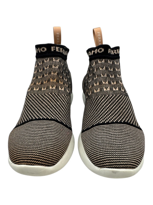 Salvatore Ferragamo Shoe Size 38 Black & Tan Synthetic Round Toe Sock Sneakers Black & Tan / 38