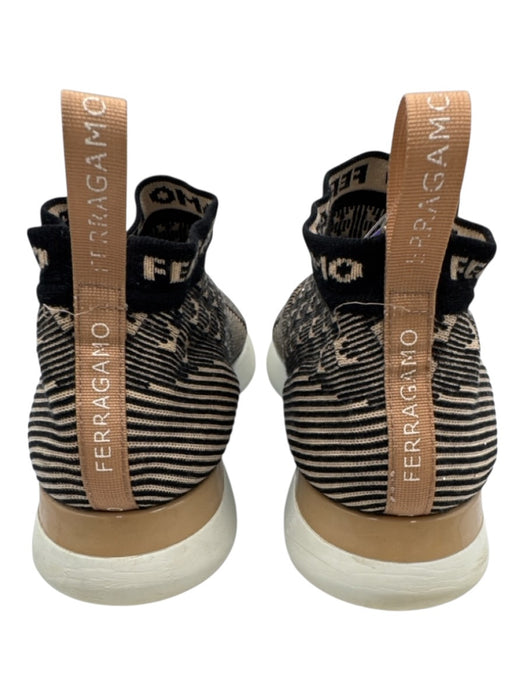 Salvatore Ferragamo Shoe Size 38 Black & Tan Synthetic Round Toe Sock Sneakers Black & Tan / 38