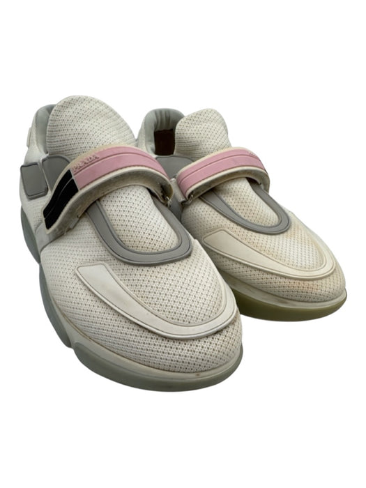 Prada Shoe Size 38 Pink, Gray, Black Synthetic Almond Toe Velcro Sneakers Pink, Gray, Black / 38