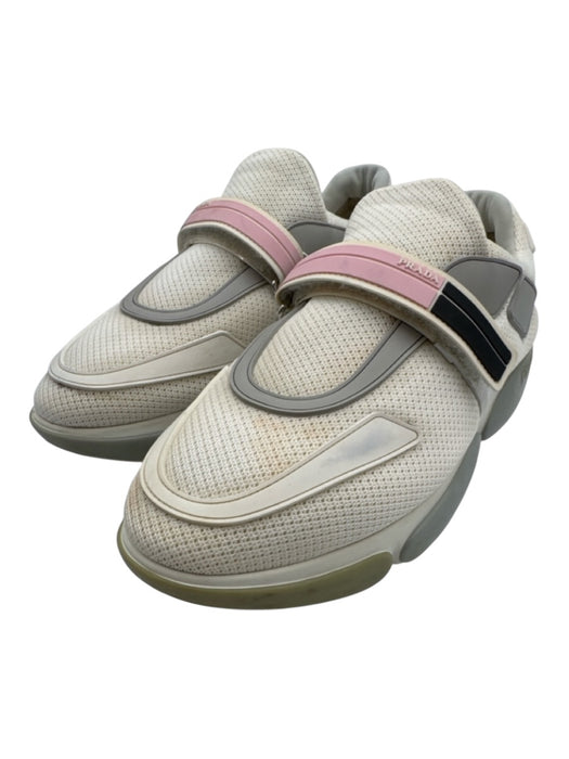 Prada Shoe Size 38 Pink, Gray, Black Synthetic Almond Toe Velcro Sneakers Pink, Gray, Black / 38