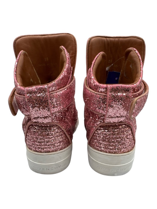 Givenchy Shoe Size 38 Pink Leather Upper Lace Up Glitter High Top Sneakers Pink / 38