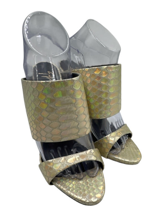 Giuseppe Zanotti Shoe Size 38 Iridescent Cream Leather open toe Toe Strap Pumps Iridescent Cream / 38