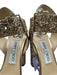 Jimmy Choo Shoe Size 38 Gold Leather open toe Glitter Square Toe Pumps Gold / 38