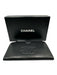 Chanel Black Caviar Leather Snap Button Interlocking CC Bifold Wallets Black