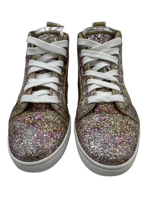 Christian Louboutin Shoe Size 39.5 Pink & Gold Leather Upper Round Toe Sneakers Pink & Gold / 39.5