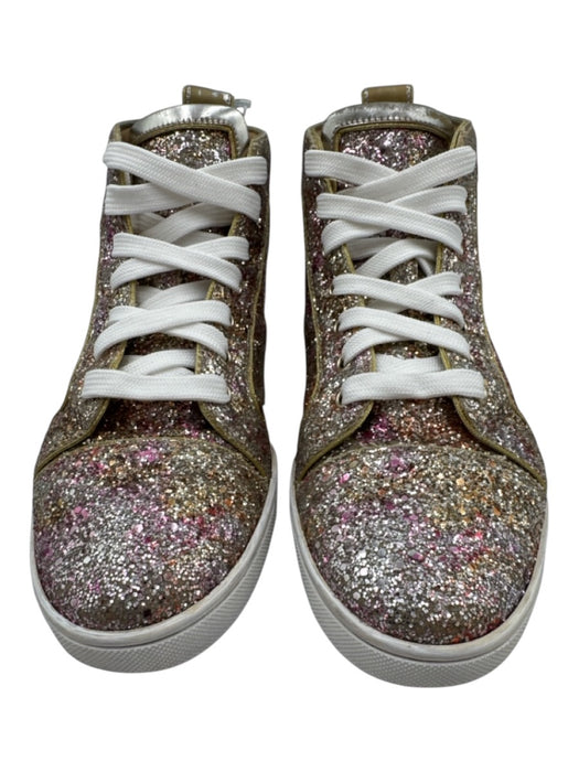 Christian Louboutin Shoe Size 39.5 Pink & Gold Leather Upper Round Toe Sneakers Pink & Gold / 39.5