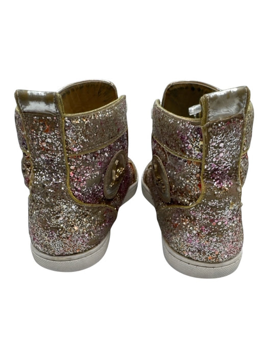 Christian Louboutin Shoe Size 39.5 Pink & Gold Leather Upper Round Toe Sneakers Pink & Gold / 39.5