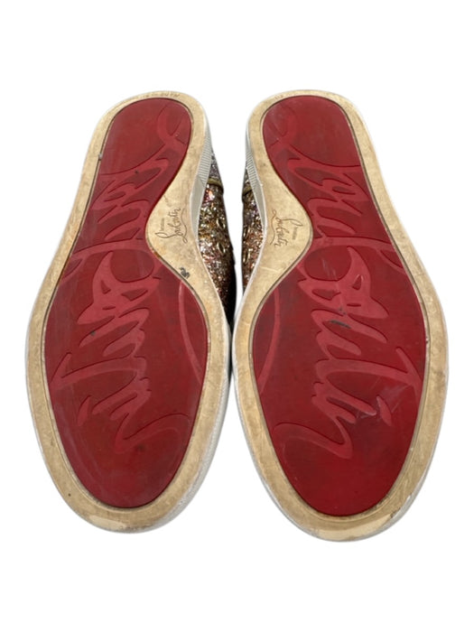 Christian Louboutin Shoe Size 39.5 Pink & Gold Leather Upper Round Toe Sneakers Pink & Gold / 39.5