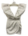 Mable Size M White Polyester Crystal Accents Puff Cap Sleeve Deep v neck Dress White / M