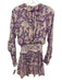 Hemant & Nandita Size XS Pink & Purple Viscose Blend Metallic Thread Dress Pink & Purple / XS
