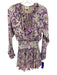 Hemant & Nandita Size XS Pink & Purple Viscose Blend Metallic Thread Dress Pink & Purple / XS