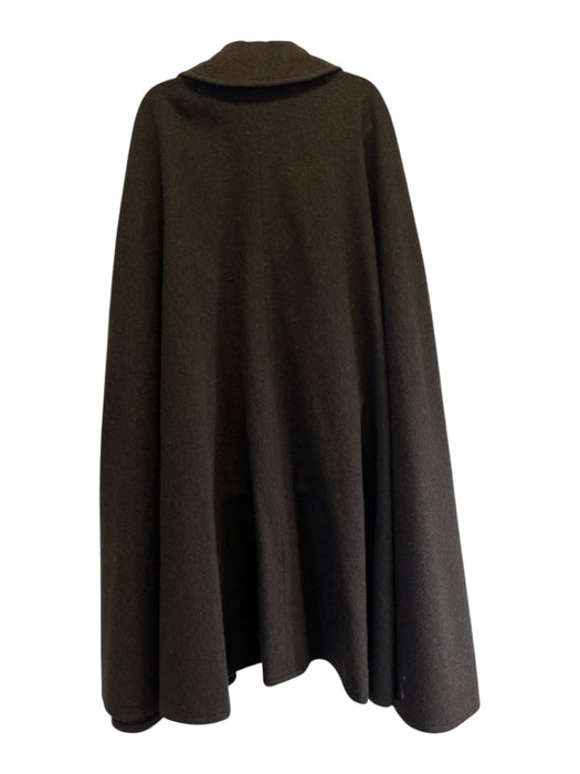 Saint Laurent Rive Gauche Size 38 Dark Brown Wool Collar Hook & Eye Cape Coat Dark Brown / 38